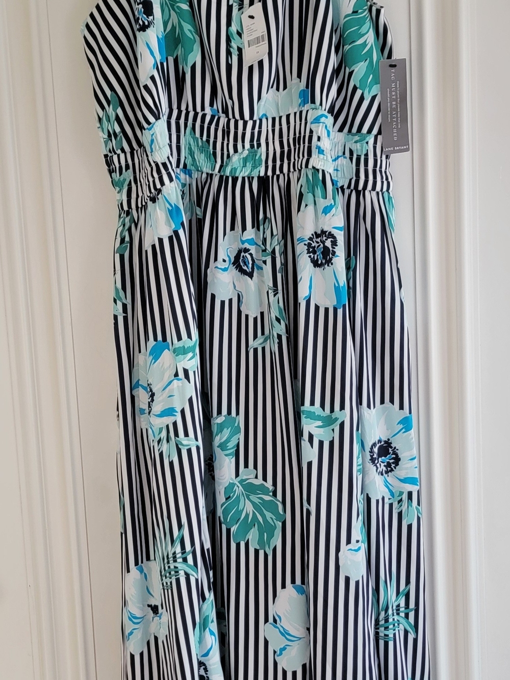 Striped Floral Maxi Dress